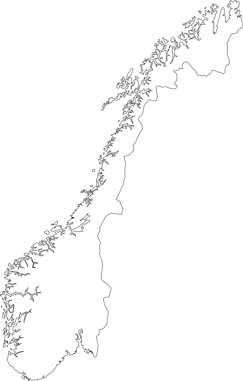 Geografisk kart over fastlands-Norge